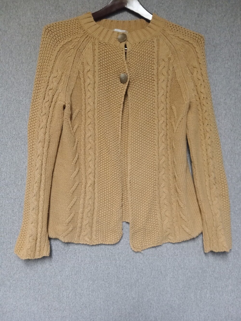 Jones New York Sport Cable Knit Cardigan - Tan